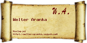 Welter Aranka névjegykártya